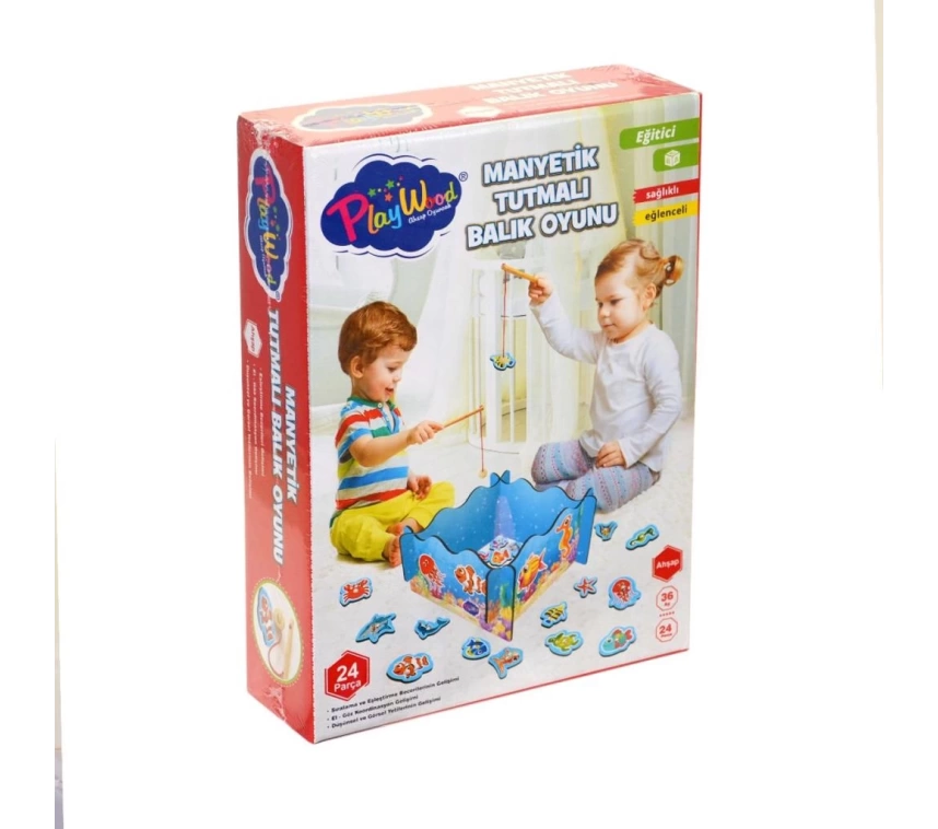 ONY-381 Onyıl, Ahşap, Manyetik Tutmalı Balık Oyunu
