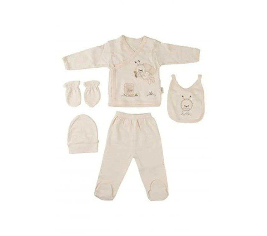 Organik % 100 Pamuk 5li Hastane Çıkış Seti