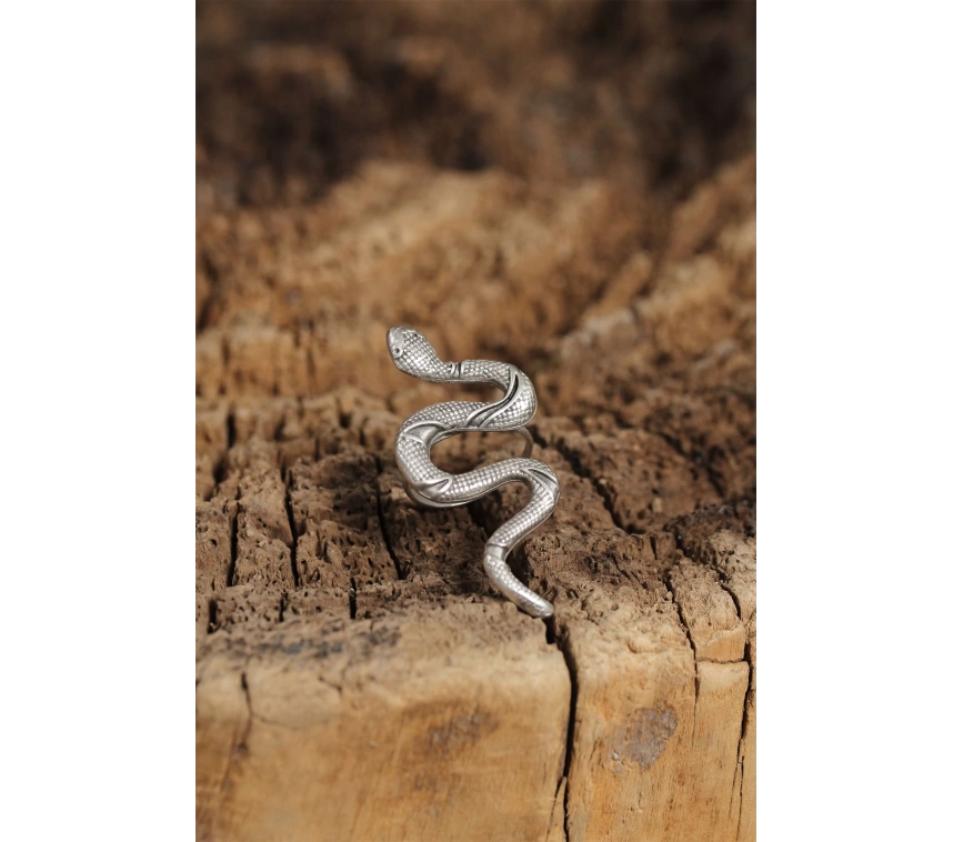 Otantik Yılan Tasarımlı Ayarlamalı Kadın Yüzük