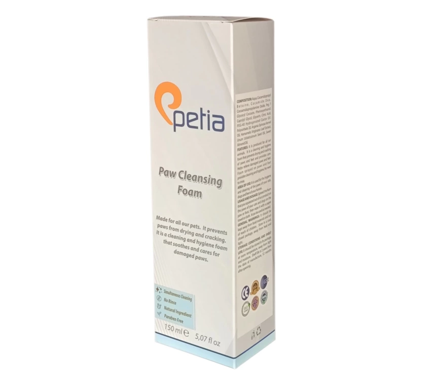 Petia Paw Cleansing Foam Doğal Kedi Köpek Pati Temizleme Köpüğü 150 ml