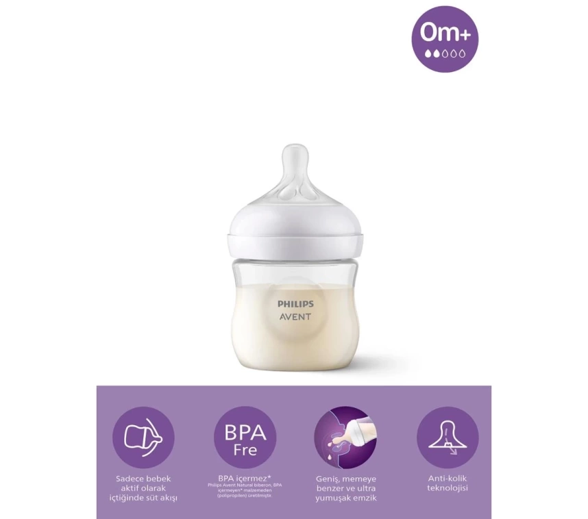 Nessiworld Philips Avent Doğal Tepkili Natural Response PP Biberon 125 ml 0+ Ay