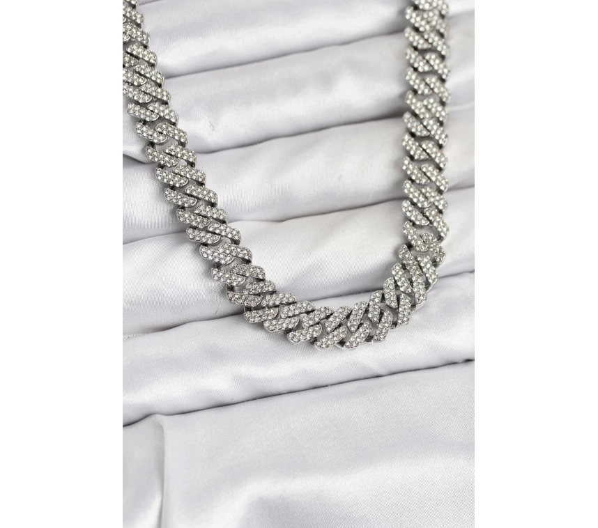Pirinç Cuba Chain Gurmet Model Kolye