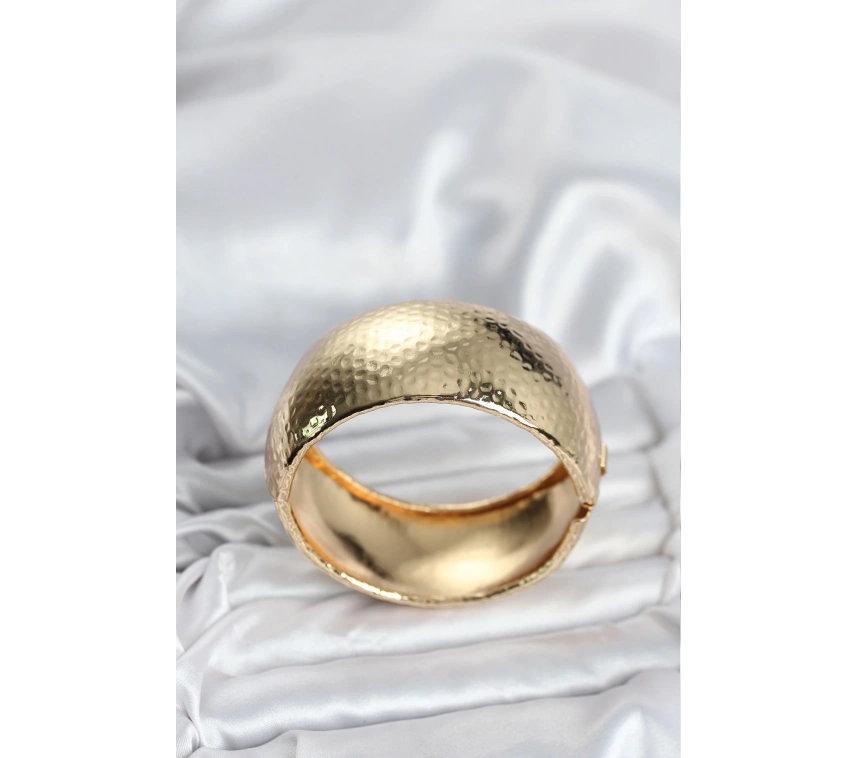 Pirinç Gold Renk Bombeli Vintage Kadın Bileklik