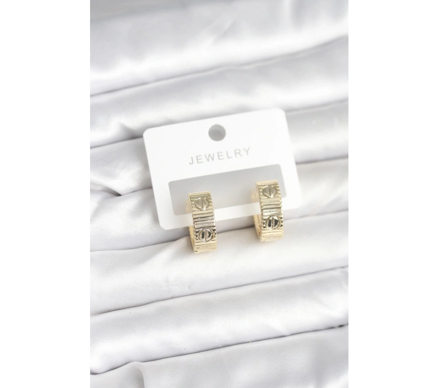 Pirinç Gold Renk Halka Kadın Küpe