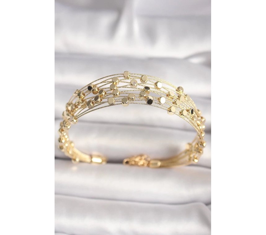 Pirinç Gold Renk Kakburga Model Kadın Bileklik