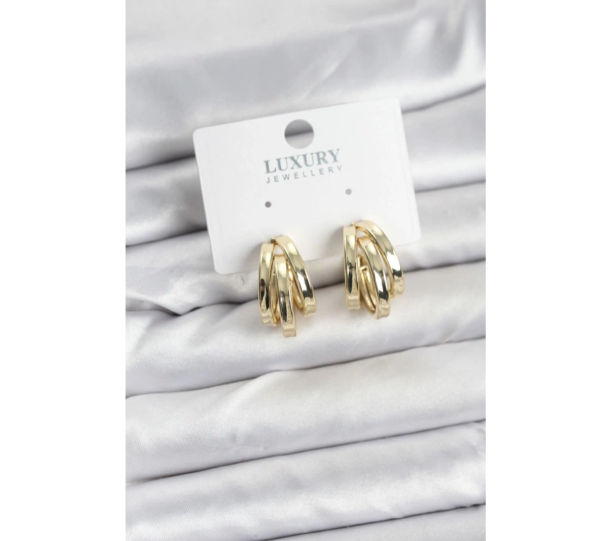 Pirinç Gold Renk Vintage Halka Model Kadın Küpe