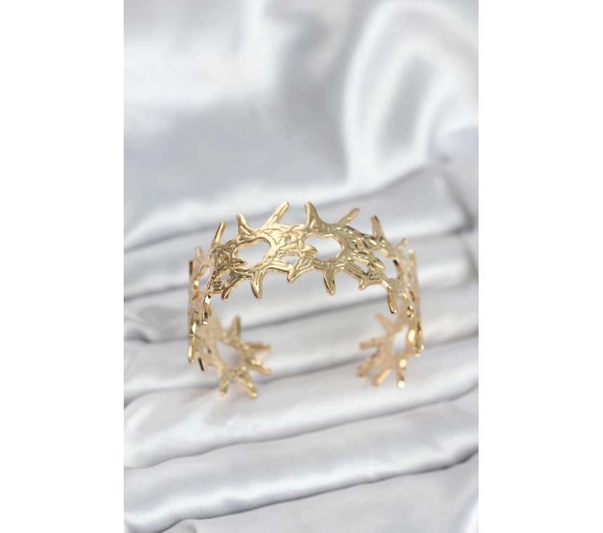 Pirinç Gold Renk Vintage Kadın Bileklik