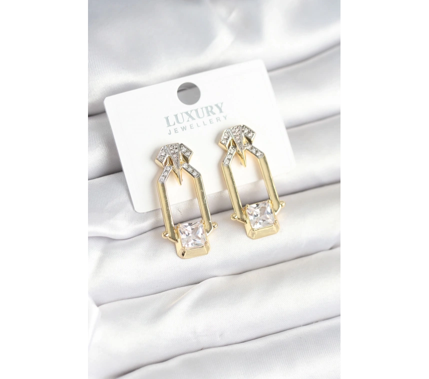 Pirinç Gold Renk Vintage Kadın Küpe