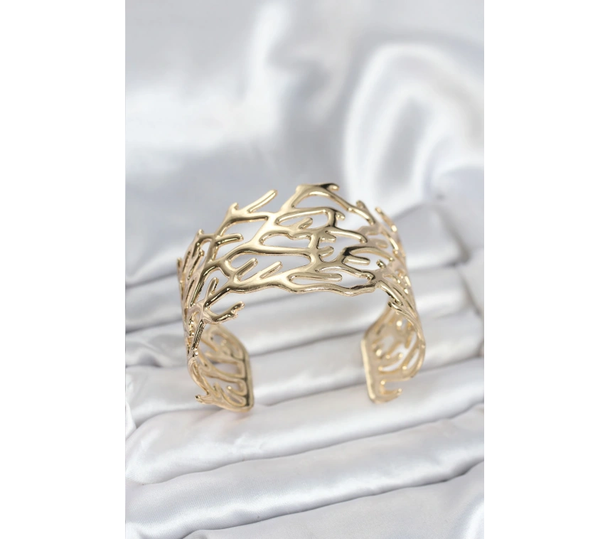 Pirinç Gold Renk Vintage Model Kadın Bileklik