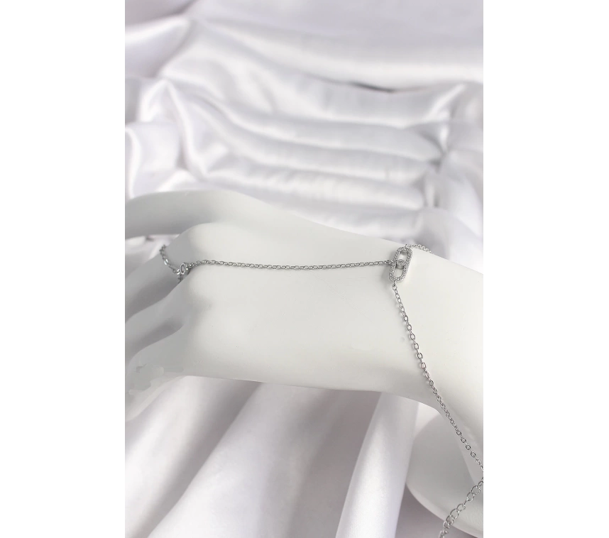 Pirinç Gümüş Renk Zirkon Taşlı Messika Model Kadın Şahmeran