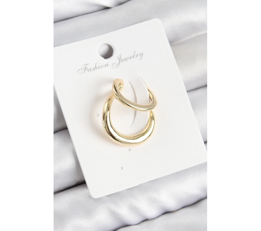 Pirinç Halka Model Gold Renk Sağ Kıkırdak Küpe