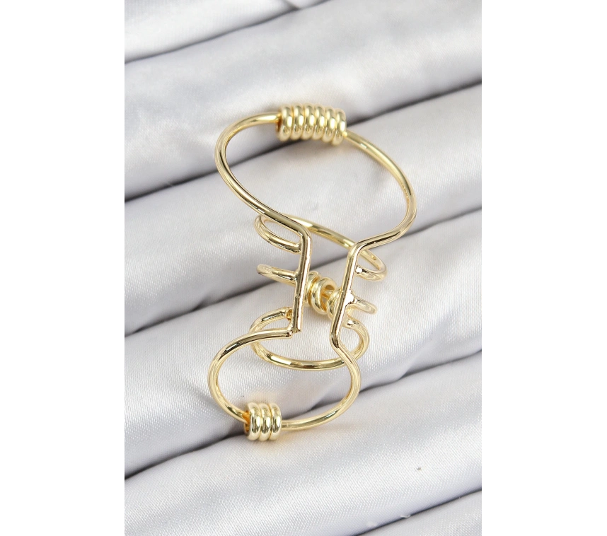 Pirinç Halkalı Model Gold Renk Kıkırdak Küpe