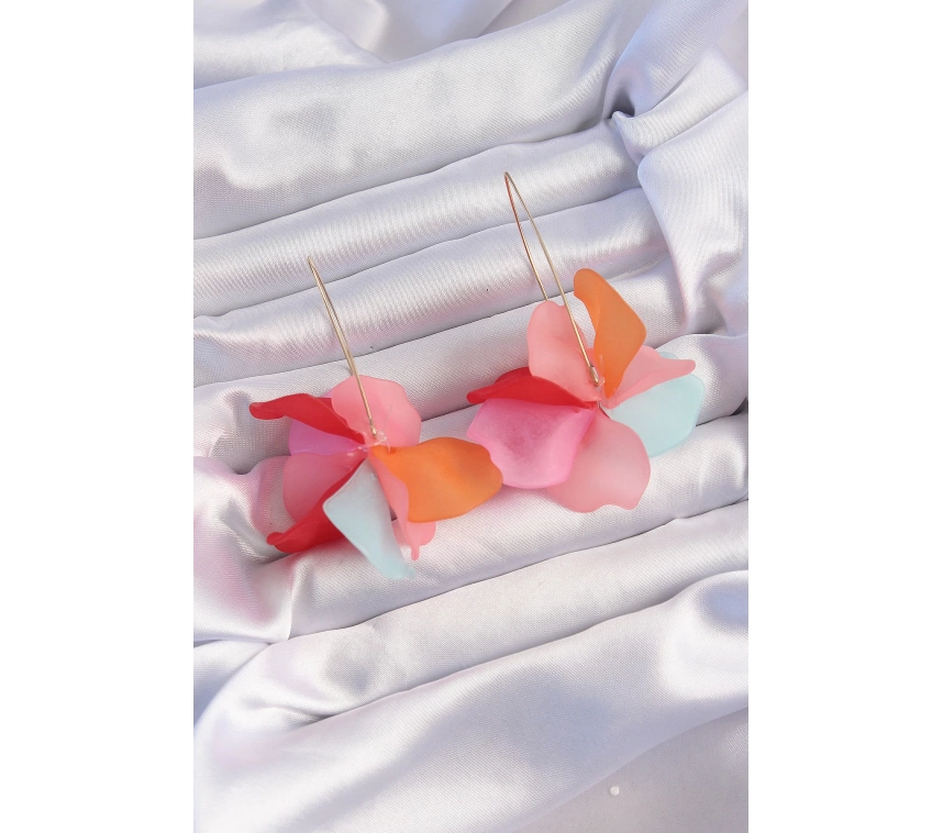 Pirinç Karışık Soft Renkli Flora Küpe