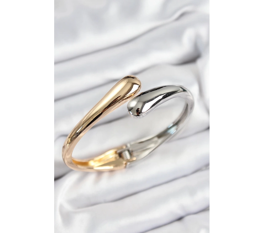 Pirinç Sarmal Model Gümüş Ve Gold Renk Kadın Kelepçe
