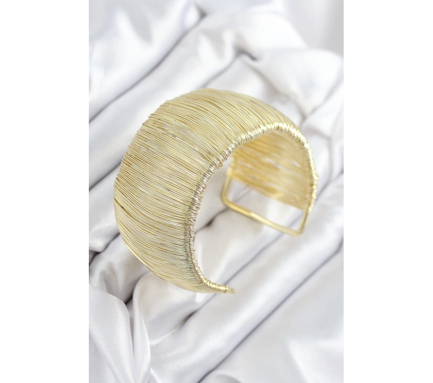 Pirinç Tel Sarma Model Gold Renk Kadın Bileklilk