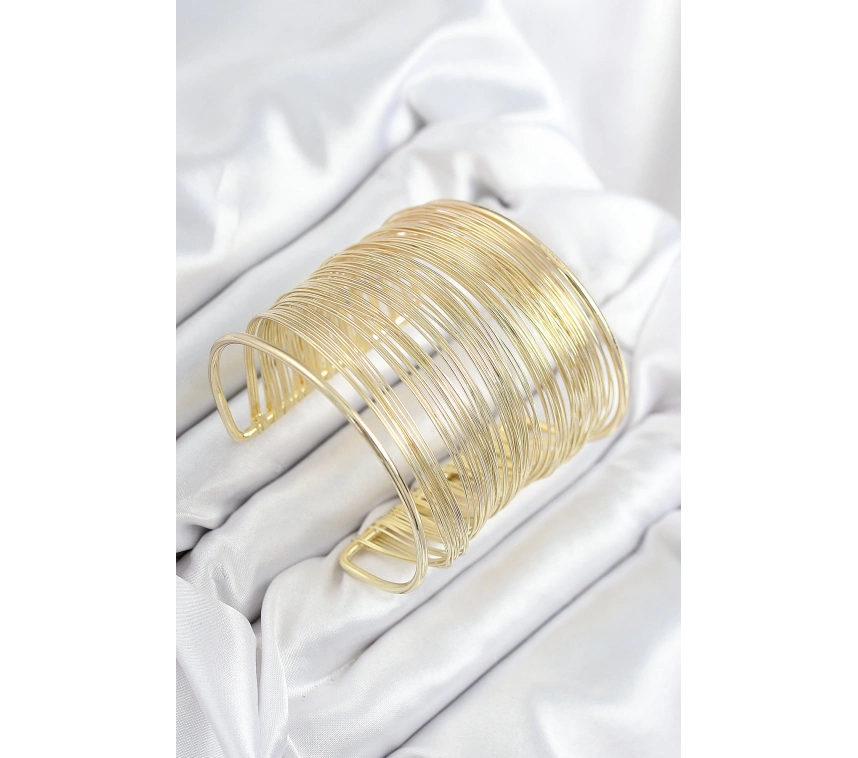 Pirinç Tel Sarma Model Gold Renk Kadın Bileklilk