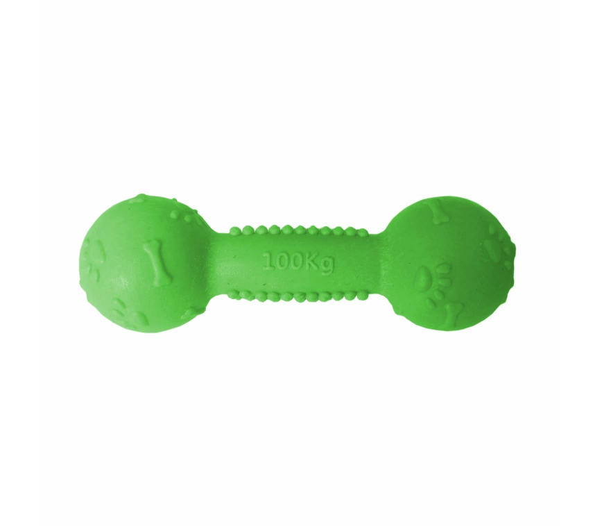 Plastik Köpek Oyuncak Dumbel Yumuşak Dolgu 3,5x11 cm Yeşil