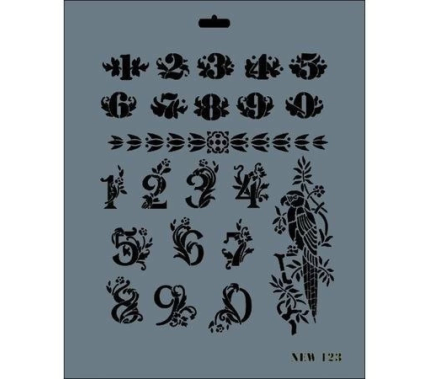 Rich New Seri N-123 Stencil 35x25 cm