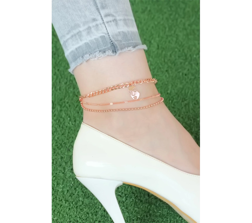 Rose Renk Zincirli Kadın Figürlü Hal Hal
