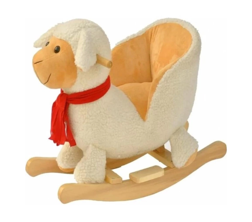 Safeline Bebe Peluş Ahşap Sallanır Oyuncak Kuzu