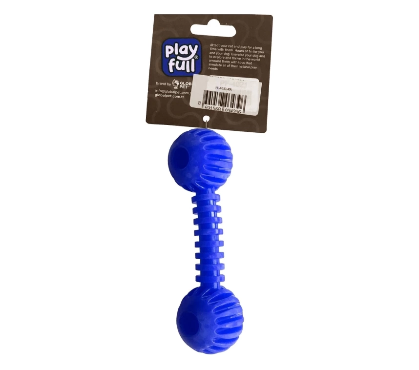 Sağlam Plastik Dental Dumbel Köpek Oyuncağı 12 x 3,5 cm Mavi