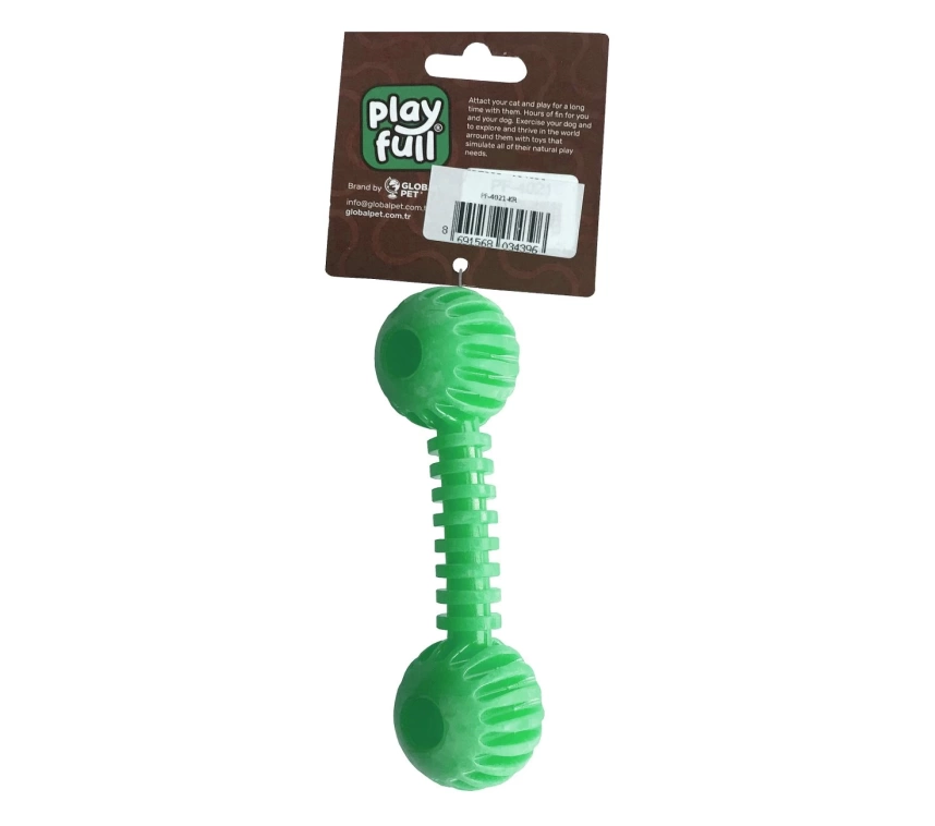 Sağlam Plastik Dental Dumbel Köpek Oyuncağı 12 x 3,5 cm Yeşil