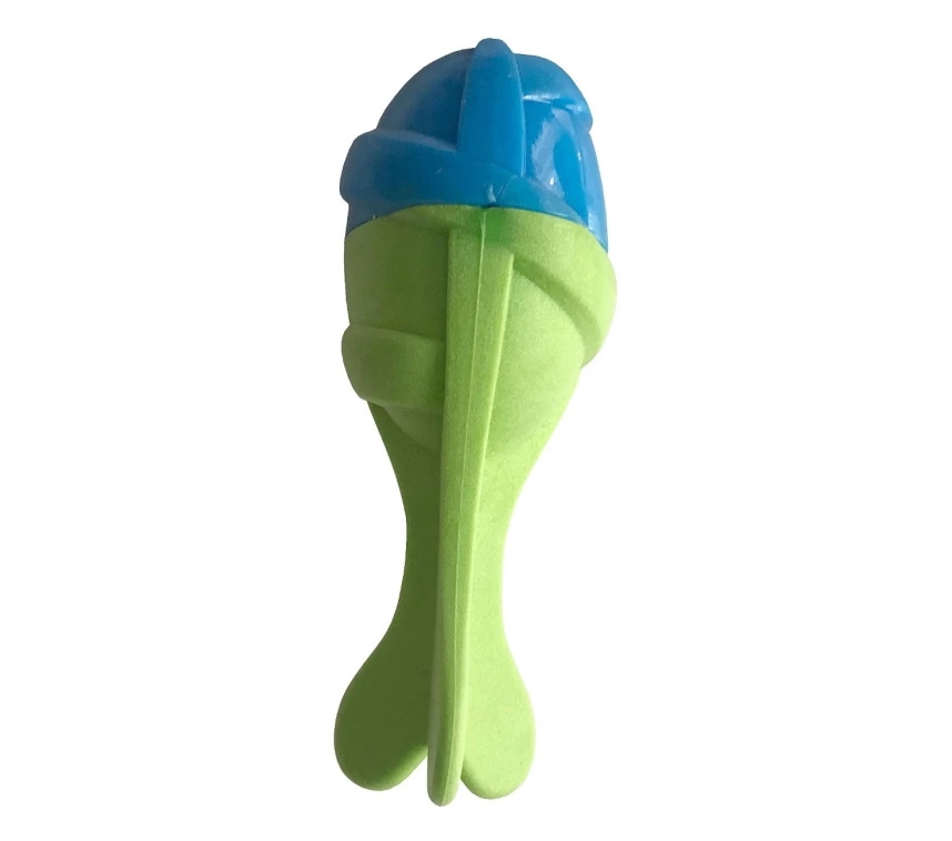 Sağlam Plastik Sesli Balık Köpek Oyuncağı 13 x 5 cm Mavi Yeşil