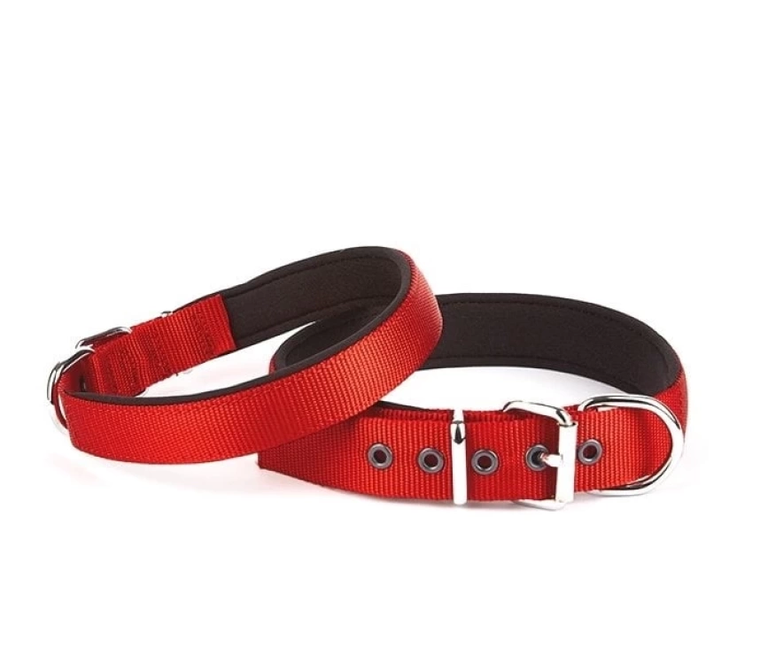 Seri Dokuma Köpek Boyun Tasması 4x57-65cm Kırmızı