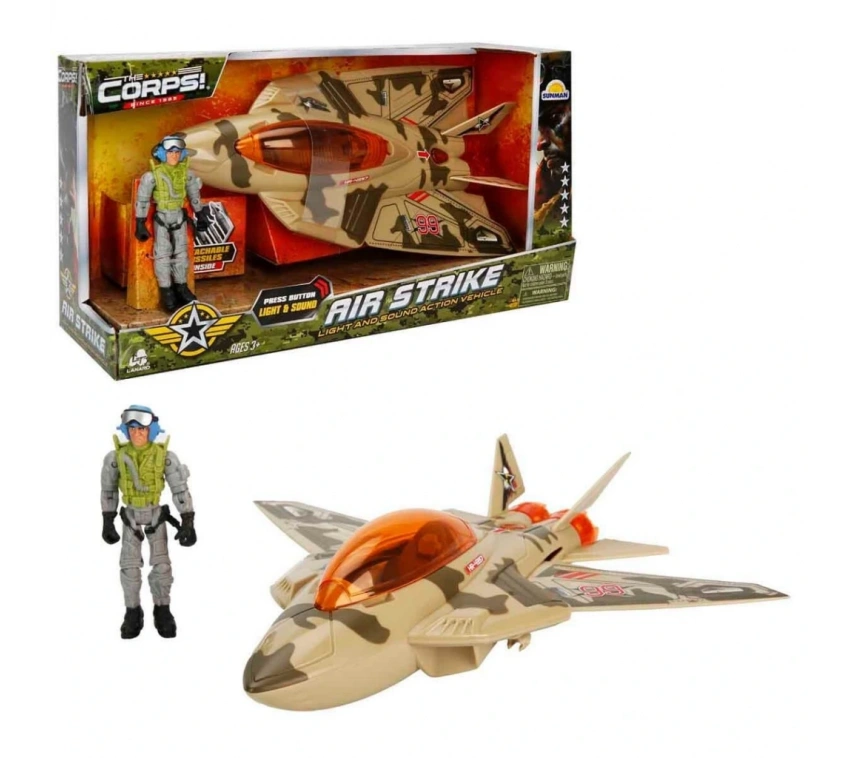 Sesli ve Işıklı The Corps Air Strike Askeri Oyun Seti
