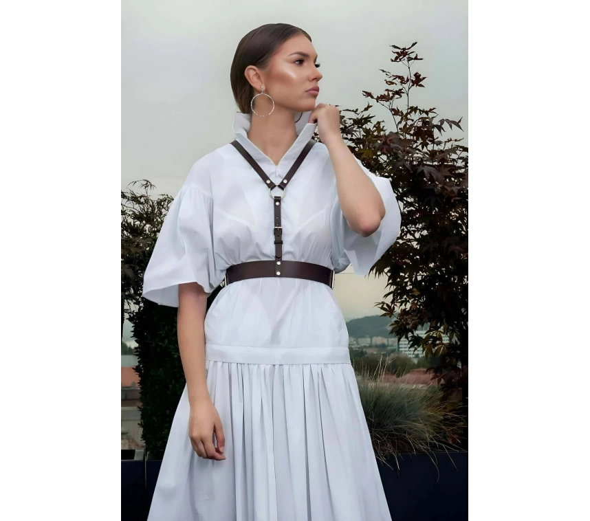 Şık Deri Kadın Kemer, Elbise Üzeri Kemer, T-shirt Üzeri Kadın Kemer - Brf1093