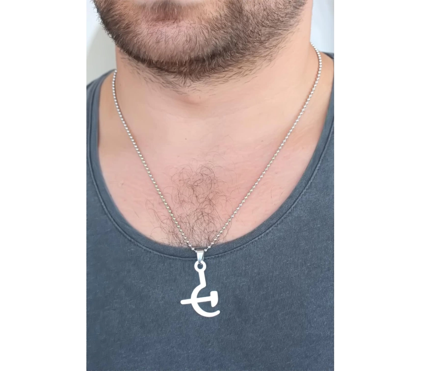 Silver Renk Metal Orak ve Balta Figürlü Erkek Kolye
