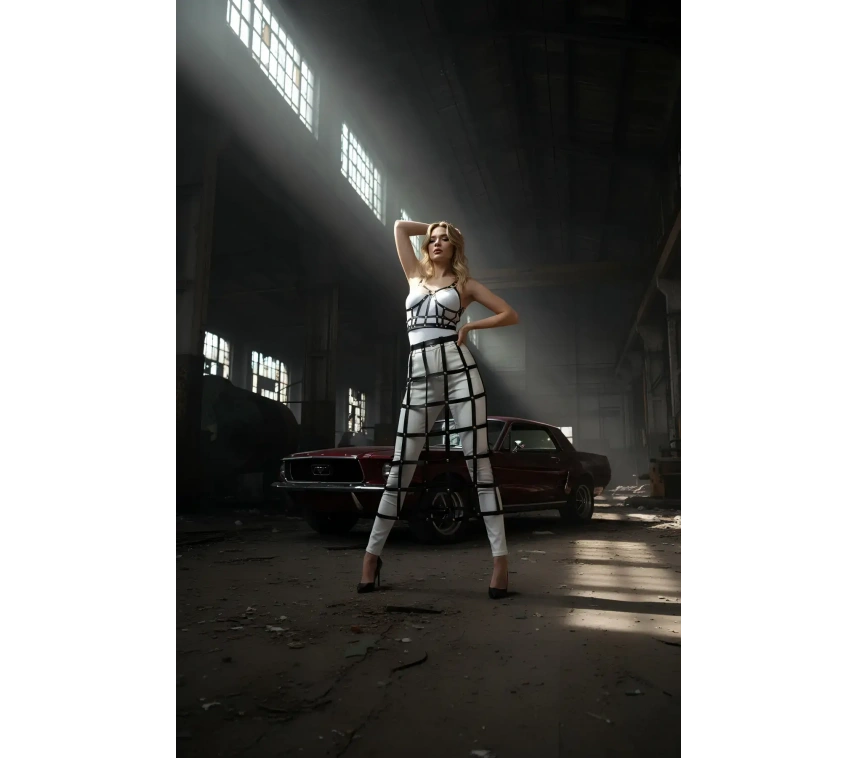 Siyah Etek Kafes Detaylı Etek Midi Boy Deri Etek - Brf1013