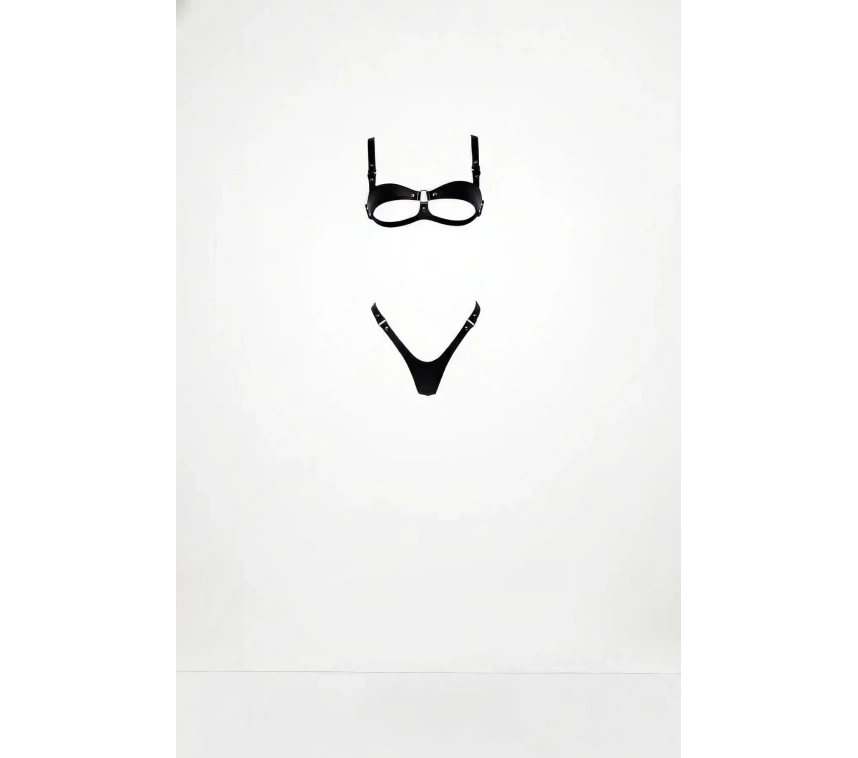 Siyah Harness Takım Deri Halka Detaylı Ayarlanabilir - Brf1382