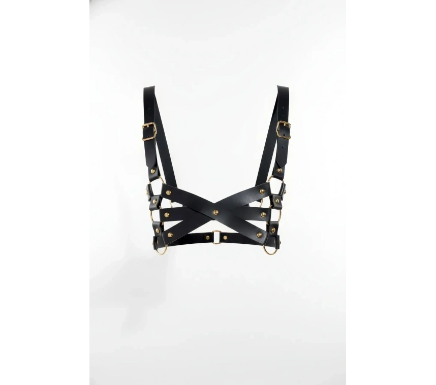 Siyah Kadın Kemer Deri Çapraz Detaylı Vücut Kemeri - Brf1186