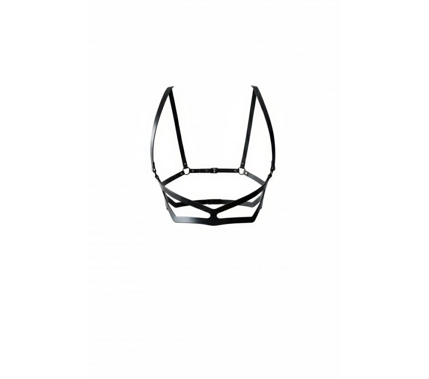 Siyah Kadın Kemer Deri Efektli Çoklu Bantlı Vücut Kemeri - Brf1150