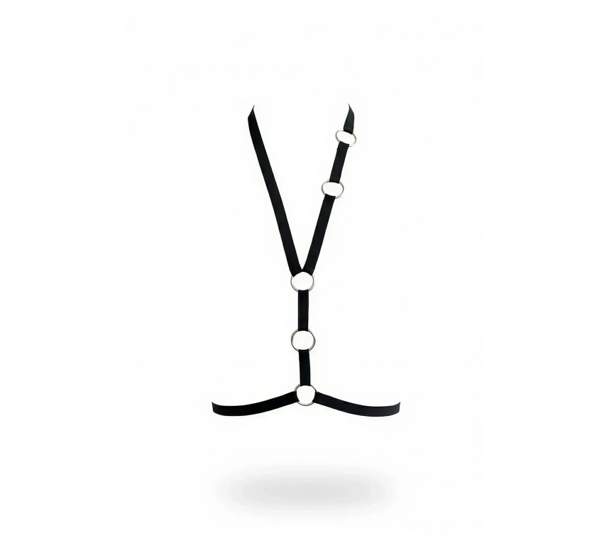 Siyah Kadın Kemer Halka Detaylı Vücut Aksesuarı - Brf101