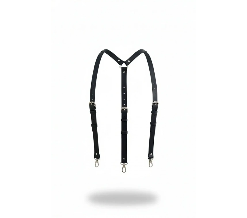 Siyah Kadın Kemer Omuz Detaylı Ayarlanabilir Vücut Kemer - Brf213