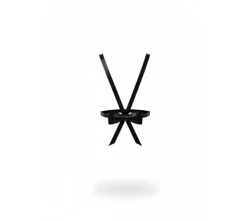 Siyah Kadın Kemer Papyon Detaylı İnce Bel Aksesuarı - Brf177