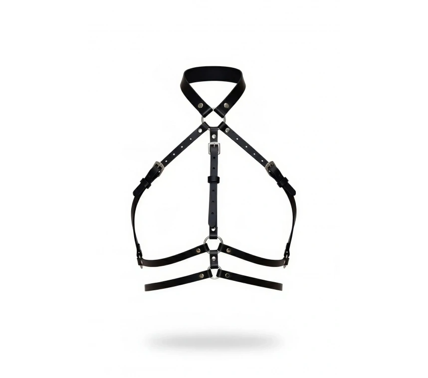 Siyah Kadın Kemer Suni Deri Yaka Detaylı Vücut Aksesuarı - Brf119