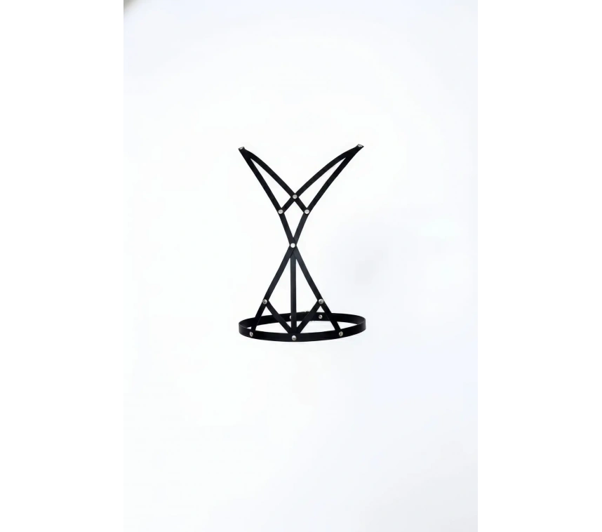 Siyah Kadın Kemer Zımba Detaylı Çapraz Vücut Aksesuarı - Brf158