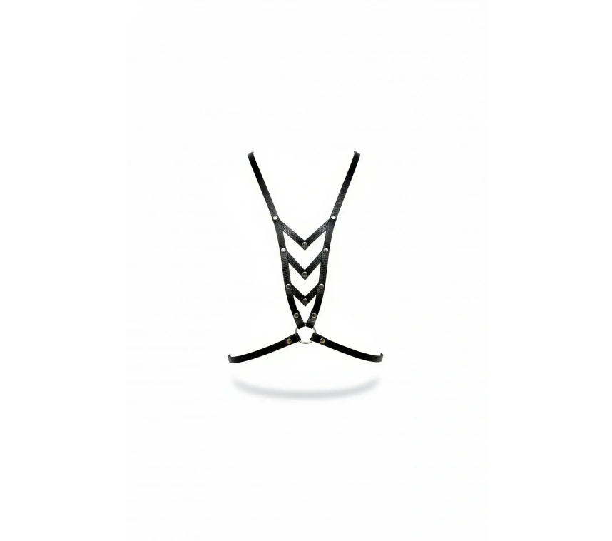 Siyah Kadın Kemer Zımba Detaylı Vücut Aksesuarı - Brf192