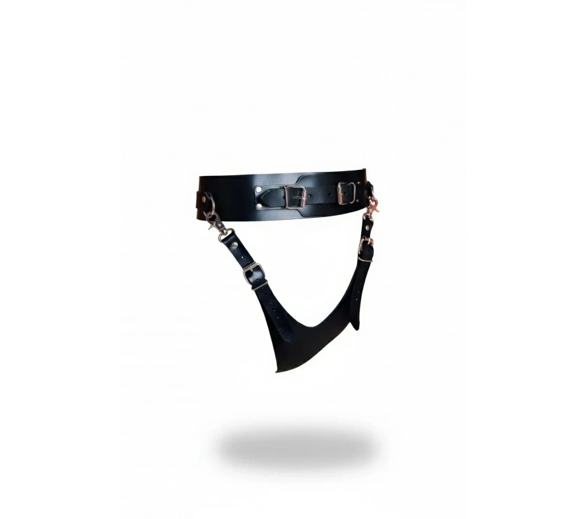 Siyah Tanga - Külot Geniş Deri Kemerli Tokalı - Brf1276