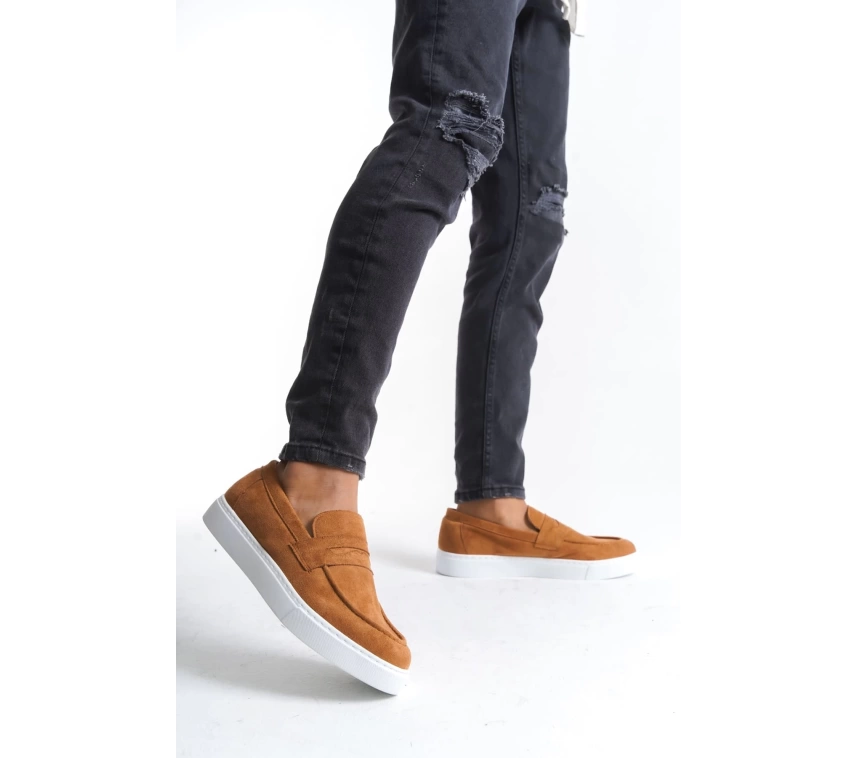 SLW180 Estilo X Bağcıksız Süet Erkek Günlük Spor Klasik Ayakkabı SBT - Taba