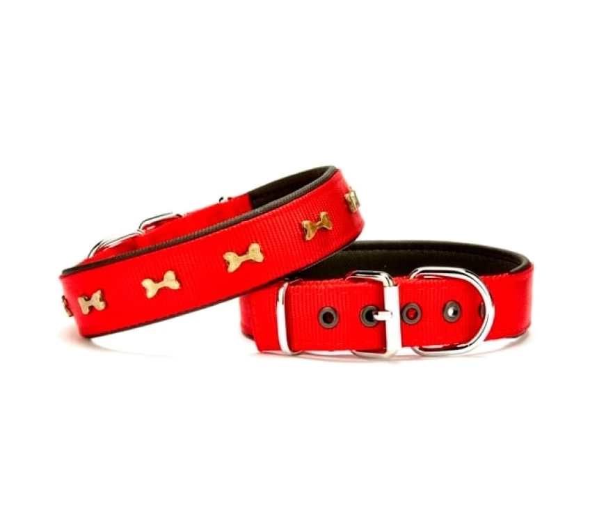 Softlu Dokuma Köpek Boyun Tasması 3 cm x 55 cm Kırmızı