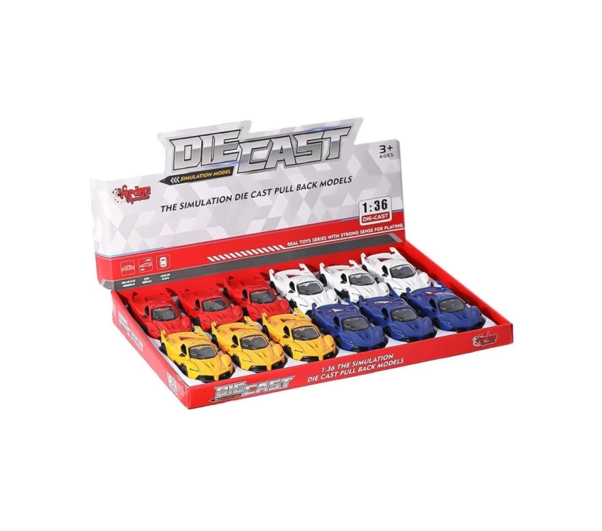 SR-1310-11-12-13 Çek Bırak Işıklı ve Müzikli Spor Araba 1:36 -Vardem