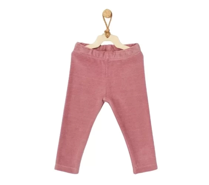 Street Style Kadife Bebek Pantolon Dark Pink
