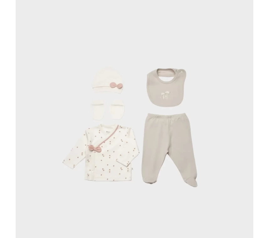 Sweet Lady 5 Parça Hastane Çıkış Seti Light Beige