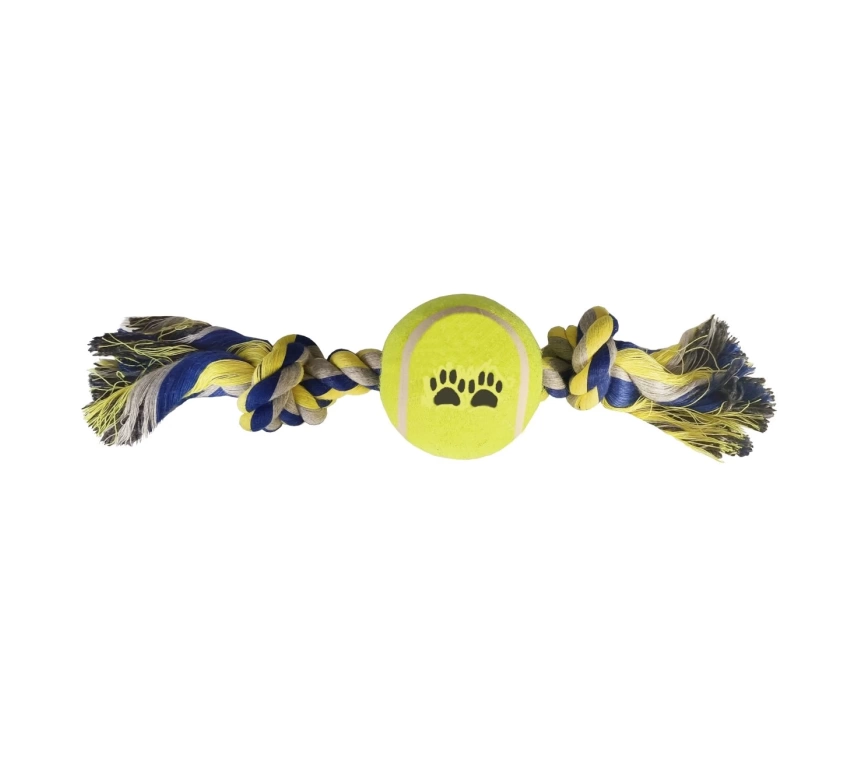 Tenis Toplu Kısa Düğümlü Köpek Diş İpi 7-26 cm Mavi