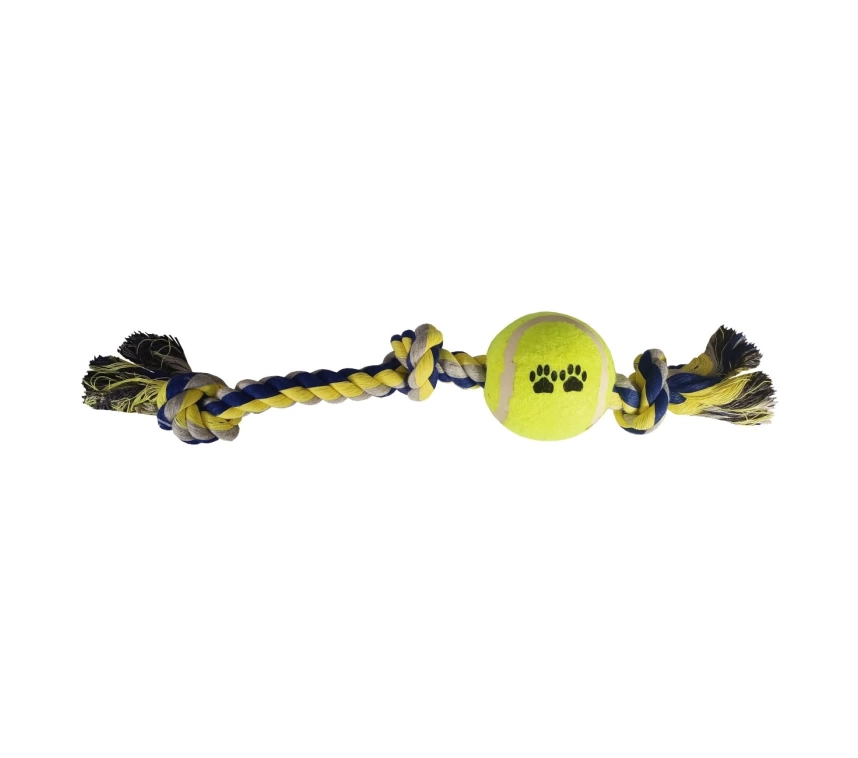 Tenis Toplu Uzun Düğümlü Köpek Diş İpi 7-40 cm Mavi