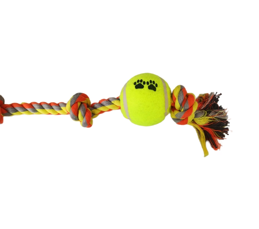 Tenis Toplu Uzun Düğümlü Köpek Diş İpi 7-40 cm Sarı